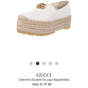 Gucci Chevron Espadrilles white leather 💖